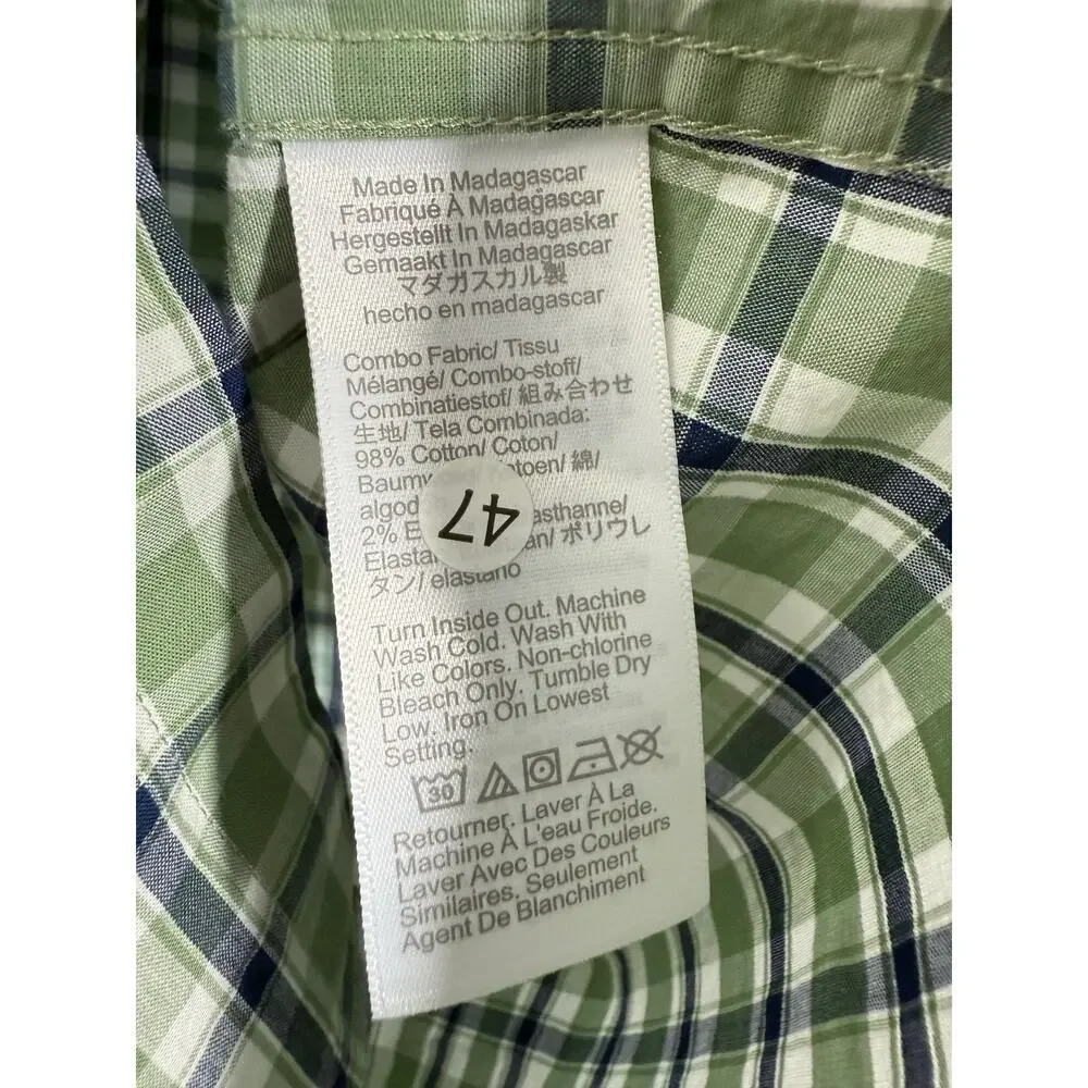 J.Crew Men’s XXL Slim Untucked Flex Washed Green Plaid Long Sleeve Shirt NWT